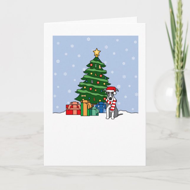 Italian Greyhound Howling Good Christmas Card (Front)