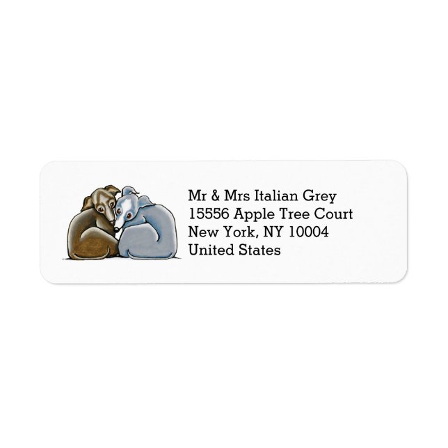 Italian Greyhound Huddle Custom Return Address Label (Front)