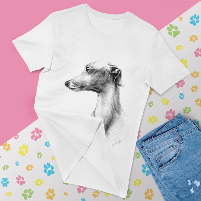 Italian Greyhound Iggy Portrait Dog Lovers Elegant T-Shirt (Creator Uploaded)