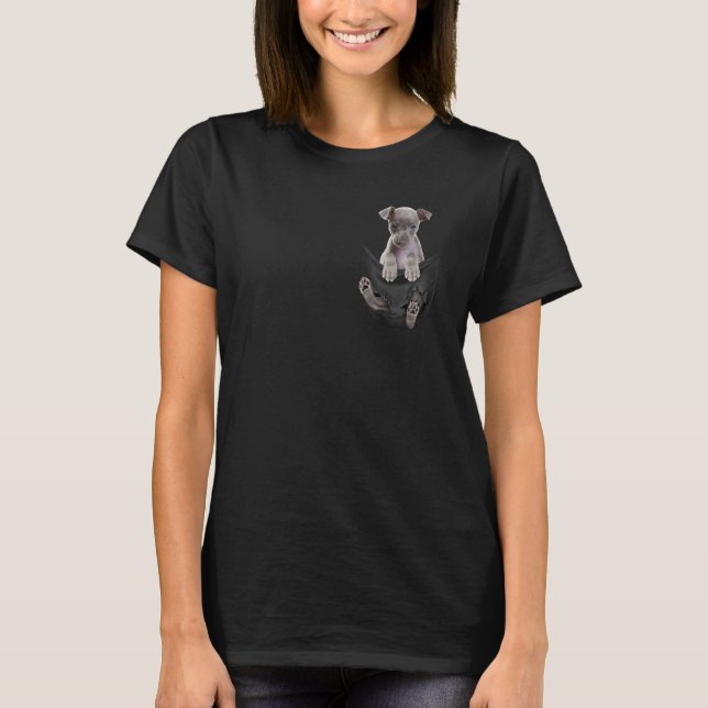 Italian Greyhound In Your Pocket Dogs Tee (Front)