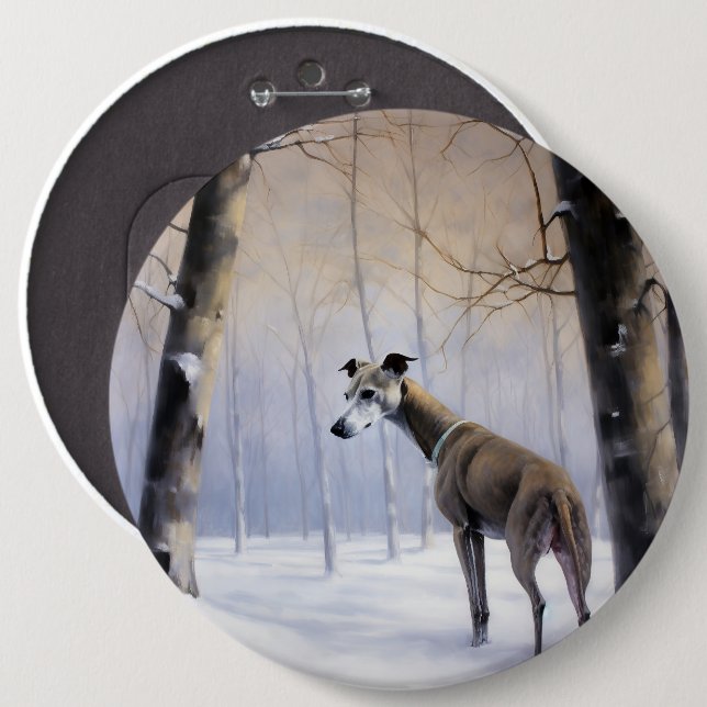Italian Greyhound Let It Snow Christmas 6 Cm Round Badge (Front & Back)