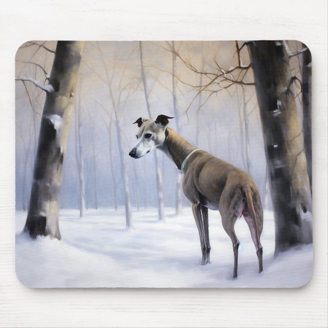 Italian Greyhound Let It Snow Christmas Mouse Pad (Front)