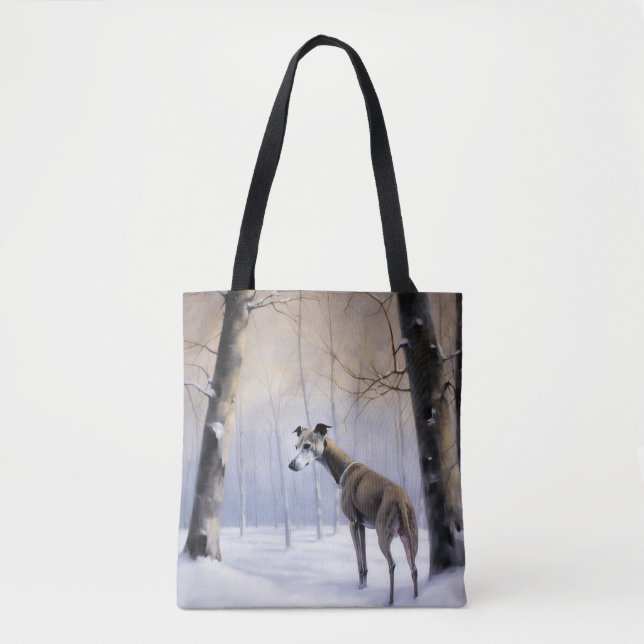Italian Greyhound Let It Snow Christmas Tote Bag (Front)