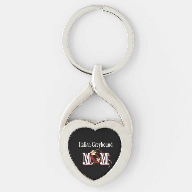 Italian Greyhound MOM Gifts Key Ring (Front)