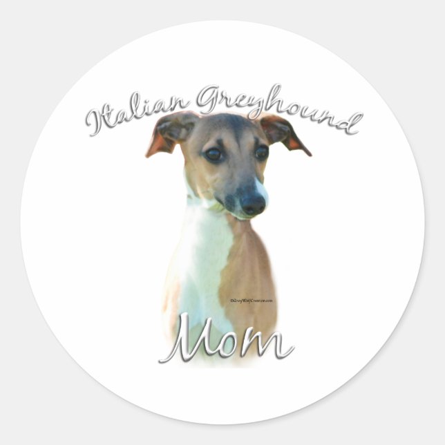 Italian Greyhound Mum 2 Classic Round Sticker (Front)
