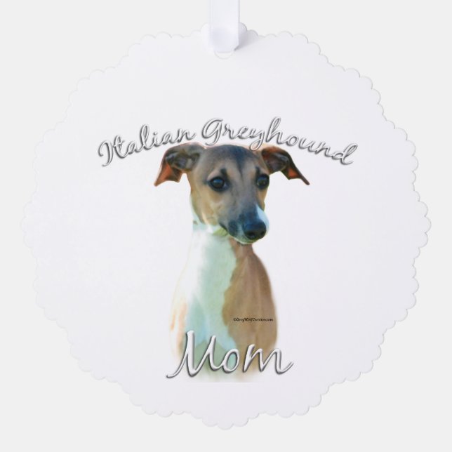 Italian Greyhound Mum 2 Tree Decoration Card (Front)