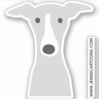 Italian Greyhound or Whippet Cute Cartoon Dog Face