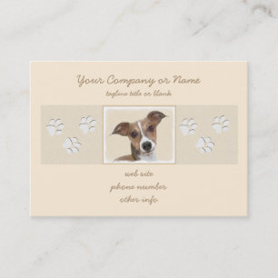 Italian Greyhound Painting - Cute Original Dog Art Business Card