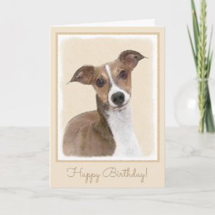 Italian Greyhound Painting - Cute Original Dog Art Card