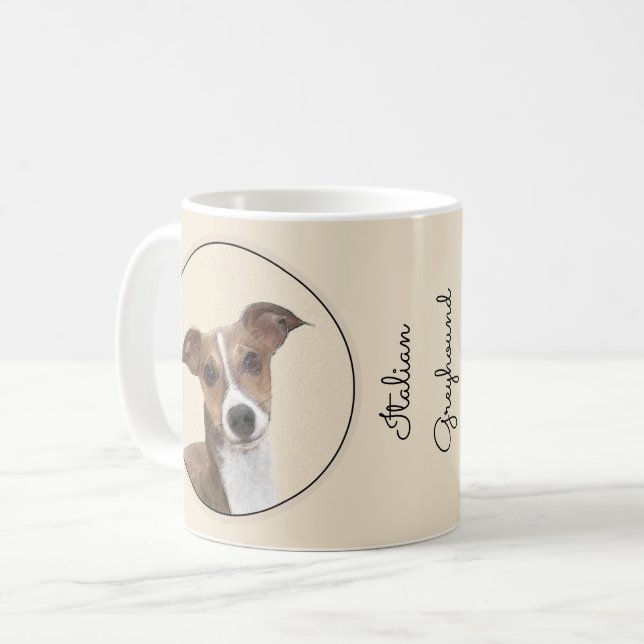 Italian Greyhound Painting - Cute Original Dog Art Coffee Mug (Front Left)