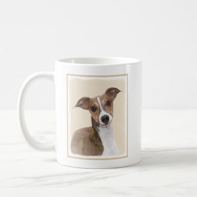 Italian Greyhound Painting - Cute Original Dog Art Coffee Mug (Left)