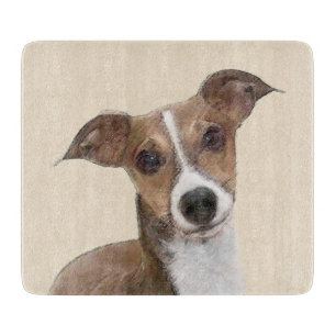 Italian Greyhound Painting - Cute Original Dog Art Cutting Board