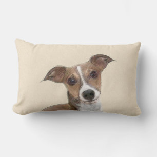 Italian Greyhound Painting - Cute Original Dog Art Lumbar Cushion