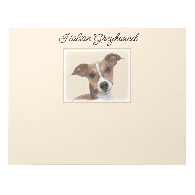 Italian Greyhound Painting - Cute Original Dog Art Notepad (Front)