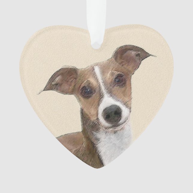 Italian Greyhound Painting - Cute Original Dog Art Ornament (Front)