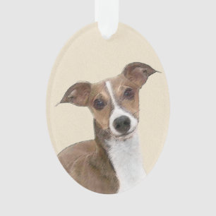 Italian Greyhound Painting - Cute Original Dog Art Ornament