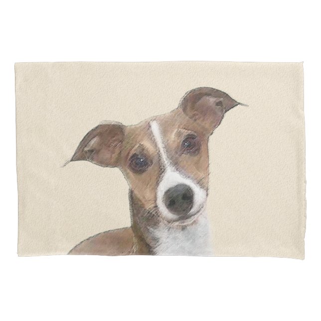Italian Greyhound Painting - Cute Original Dog Art Pillowcase (Front)