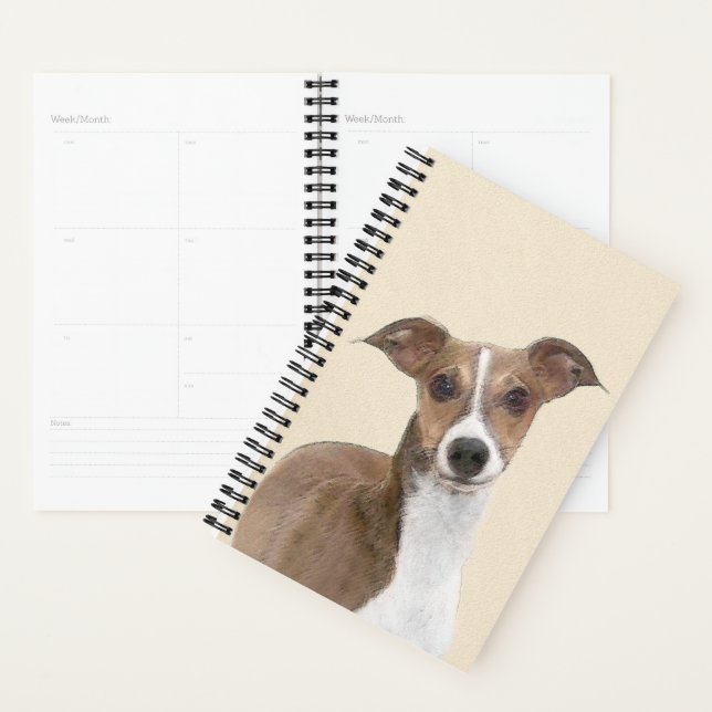 Italian Greyhound Painting - Cute Original Dog Art Planner (Display)