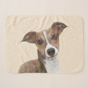 Italian Greyhound Painting - Cute Original Dog Art Sherpa Blanket