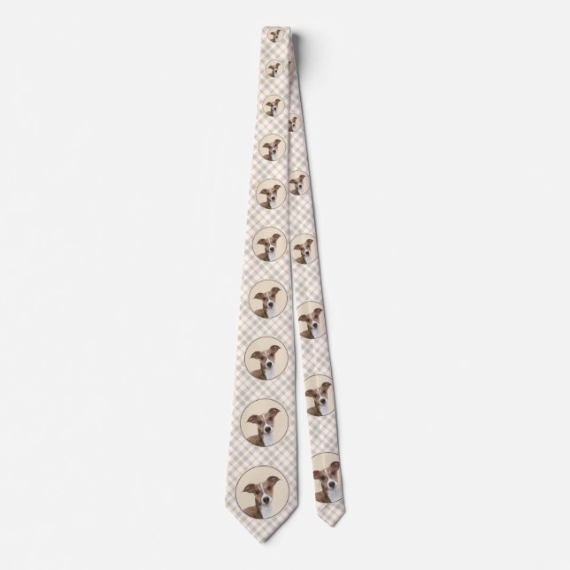 Italian Greyhound Painting - Cute Original Dog Art Tie (Front)