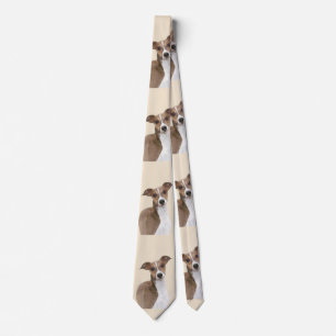 Italian Greyhound Painting - Cute Original Dog Art Tie