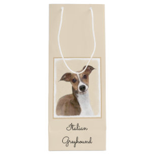 Italian Greyhound Painting - Cute Original Dog Art Wine Gift Bag