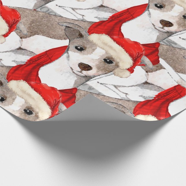 Italian Greyhound Patterned Christmas Wrapping Paper (Corner)