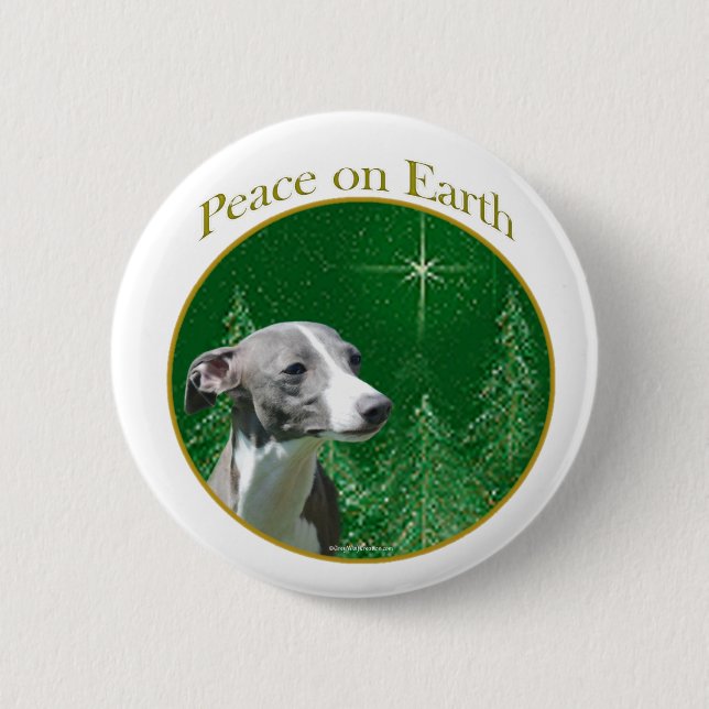 Italian Greyhound Peace 6 Cm Round Badge (Front)