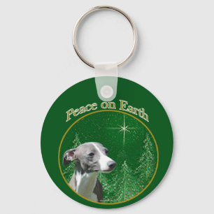 Italian Greyhound Peace Key Ring