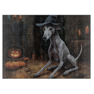Italian Greyhound Pumpkins Halloween Scary Cutting Board
