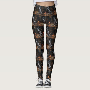 Italian Greyhound Pumpkins Halloween Scary  Leggings