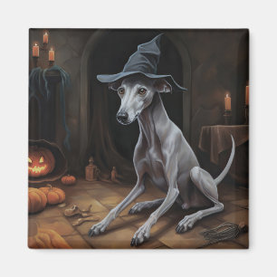 Italian Greyhound Pumpkins Halloween Scary Magnet