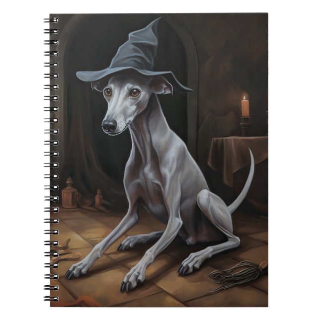 Italian Greyhound Pumpkins Halloween Scary  Notebook (Front)