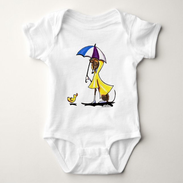 Italian Greyhound Raincoat Baby Bodysuit (Front)