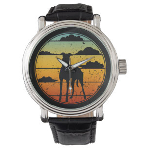 Italian Greyhound Retro Vintage 60s 70s Sunset Dog Watch