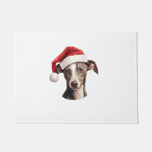 Italian Greyhound Santa Hat Christmas Sweater Pet Doormat