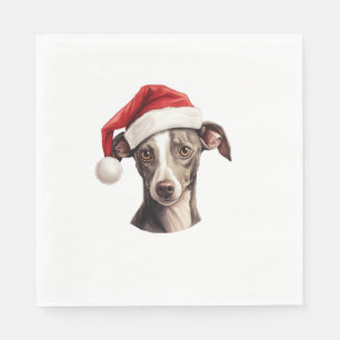 Italian Greyhound Santa Hat Christmas Sweater Pet  Napkin