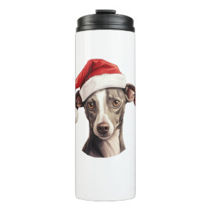 Italian Greyhound Santa Hat Christmas Sweater Pet Thermal Tumbler