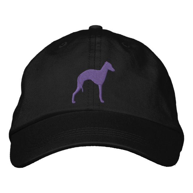 Italian Greyhound Silhouette Embroidered Hat (Front)