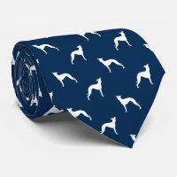 Italian Greyhound Silhouettes Blue and White