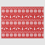 Italian Greyhound Silhouettes Christmas Pattern Tissue Paper<br><div class="desc">Festive Red and White Christmas Sweater Style Pattern with Iggy Silhouettes</div>