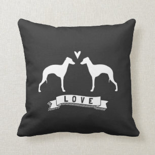 Italian Greyhound Silhouettes Love Cushion