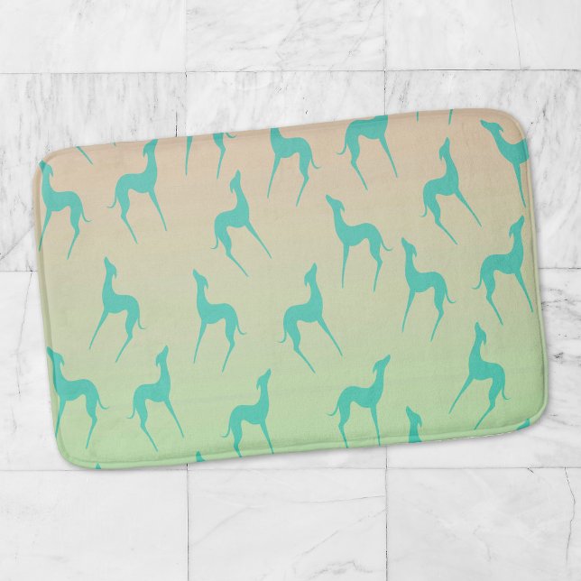 Italian Greyhound Silhouettes Pattern Dog lover Bath Mat (Creator Uploaded)