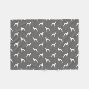 Italian Greyhound Silhouettes Pattern Fleece Blanket