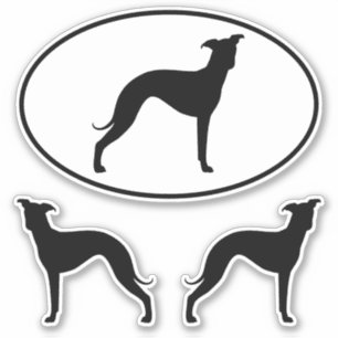 Italian Greyhound Silhouettes Vinyl Sticker Set