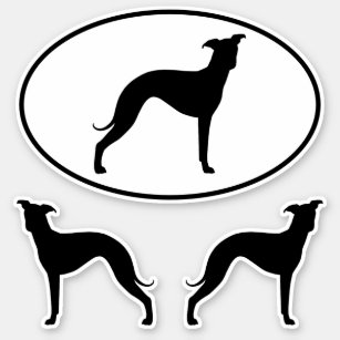Italian Greyhound Silhouettes Vinyl Sticker Set