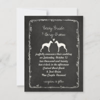 Italian Greyhound Silhouettes Wedding Announcement
