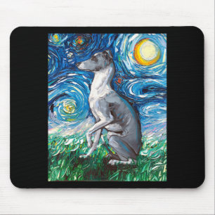 Italian Greyhound Starry Night Whippet Dog Art Mouse Pad
