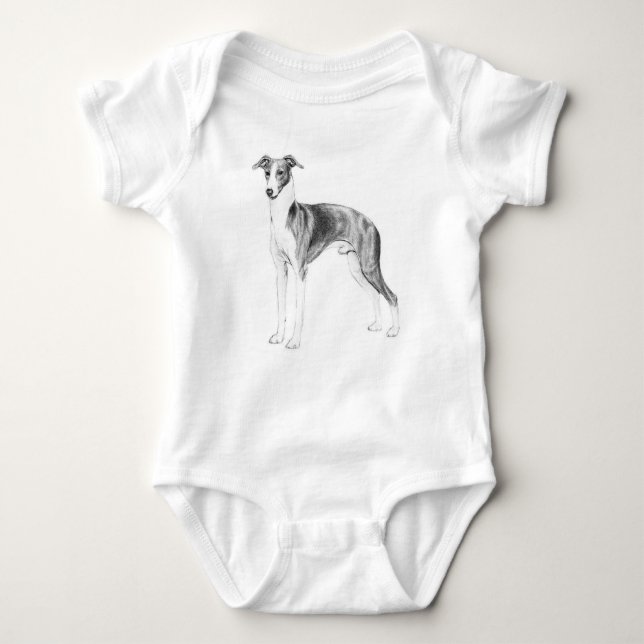 Italian Greyhound Style Baby Bodysuit (Front)