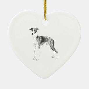 Italian Greyhound Style Ceramic Tree Decoration